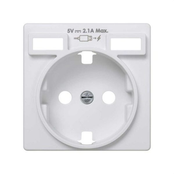 Tapa SIMON 82 para base de enchufe schuko con 2 bocas carga USB 2.1A tipo A  blanco - FRY ELECTRO MARKET