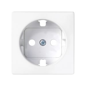 Base de enchufe SIMON 82 schuko con embornamiento tornillo+tapa 16A blanco mate