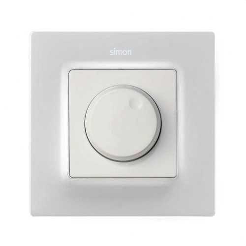 Placa SIMON 82 mecanismo electrónico giratorio blanco mate