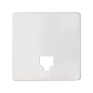 Placa SIMON 82 para tomas telefónicas RJ11 y RJ12 blanco mate