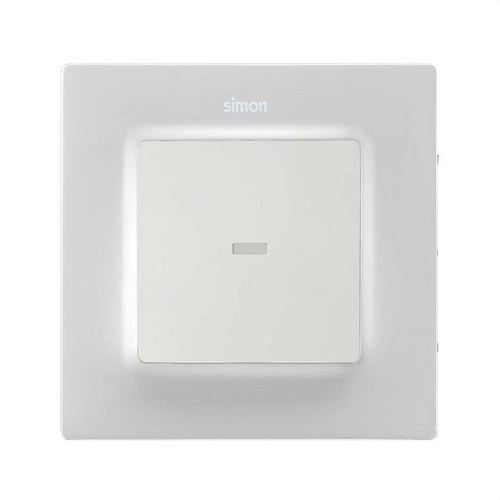 Tecla individual SIMON 82 para mecanismos con visor blanco mate