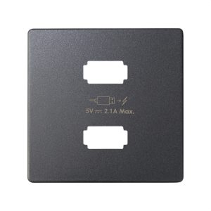 Placa cargador SIMON 82 2xUSB 5V 2,1A grafito