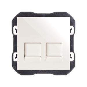 Tapa SIMON 270 RJ45 doble sin conector blanco