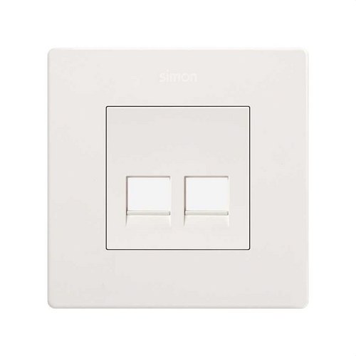 Tapa SIMON 270 RJ45 doble sin conector blanco