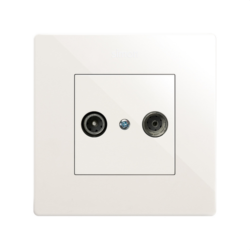Tapa SERIE SIMON 270 - EMPOTRAR para toma R-TV+Sat blanco