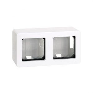 Caja de superficie Simon 27 para 2 elementos blanco nieve