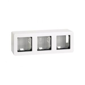 Caja de superficie Simon 27 para 3 elementos blanco nieve