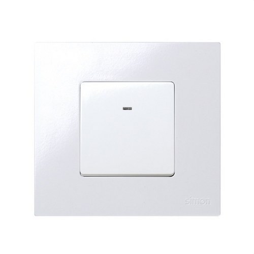 Interruptor SIMON 27 bipolar ancho con piloto 16A blanco nieve