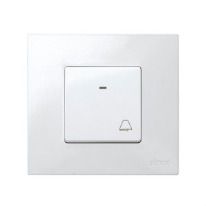 Pulsador SIMON 27 para grabado campana luminoso y módulo ancho blanco nieve