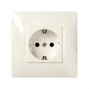Base enchufe SIMON 27 schuko placa incorporada marfil