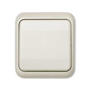 Interruptor conmutador SIMON 44 estanco empotrar con marco 10A 250V IP54 beige