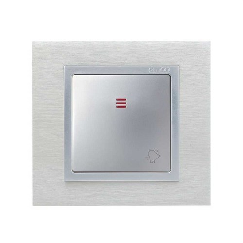 Tecla pulsador campana SIMON 82 con luminoso aluminio