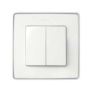 Tecla SIMON 82 para grupo 2 interruptores conmutadores pulsadores blanco nieve