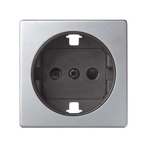 Tapa enchufe SIMON 82 2P+TT lateral+seguridad aluminio