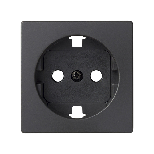 Tapa enchufe SIMON 82 2P+TT lateral+seguridad grafito