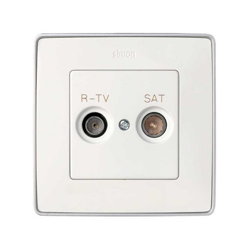 Tapa SIMON 82 toma R-TV+satélite blanco nieve