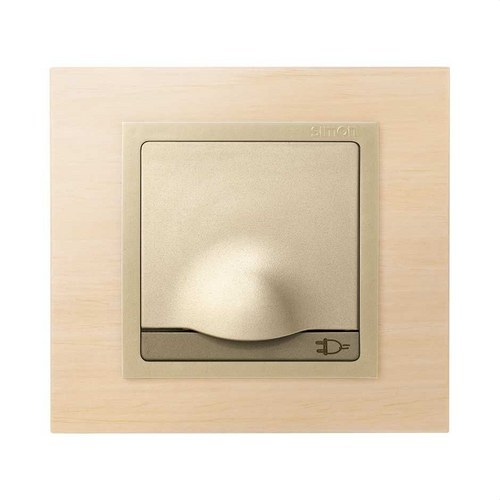 Tapa articulada enchufe SIMON 82 2P+TT lateral con seguridad cava