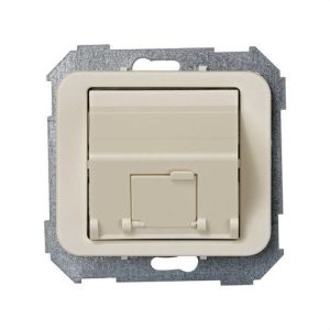 Base adaptadora SIMON 75 para conexiones informáticas marfil