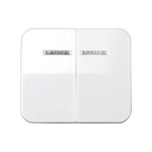 Tecla SIMON 75 doble para pulsadores conmutados luminosos blanco nieve