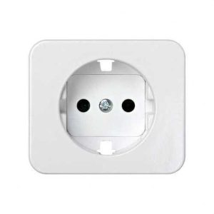 Tapa enchufe SIMON 75 2P+TT lateral schuko+seguridad blanco nieve