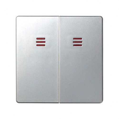 Grupo SIMON 82 de 2 teclas para conmutadores luminoso aluminio mate