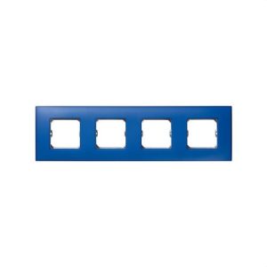 Placa SIMON 27 NEOS con 4 módulos anchos o 8 estrechos azul eléctrico mate