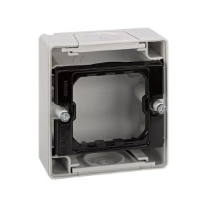 Base de superficie para 1 elemento Simon 44 Aqua plástico gris