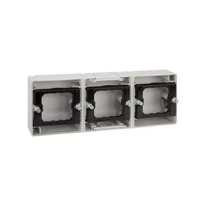 Base de superficie para 3 elementos horizontal Simon 44 Aqua gris