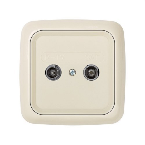 Placa SIMON 31 toma R-TV+SAT marfil