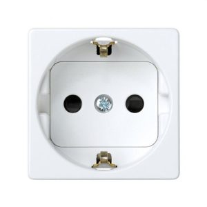 Base SIMON 27 2P TT lateral schuko con obturador de seguridad blanco nieve