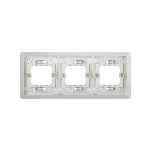 Marco para cajas de empotrar de 3 elementos horizontal Simon Aqua gris