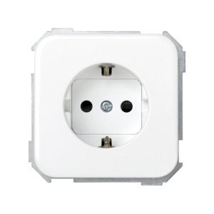 Base enchufe SIMON 31 schuko con seguridad 16A 250V blanco nieve