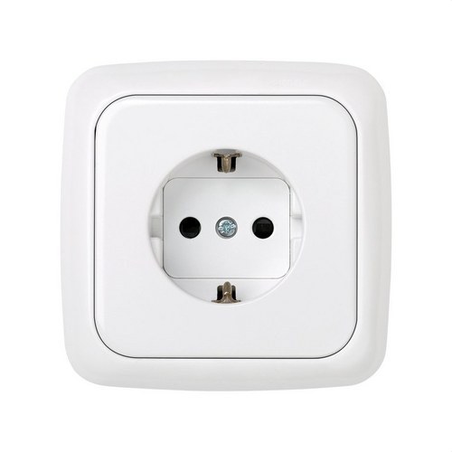 Base enchufe SIMON 31 schuko con seguridad 16A 250V blanco nieve