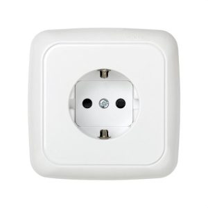 Base enchufe SIMON 31 schuko monobloc blanco nieve