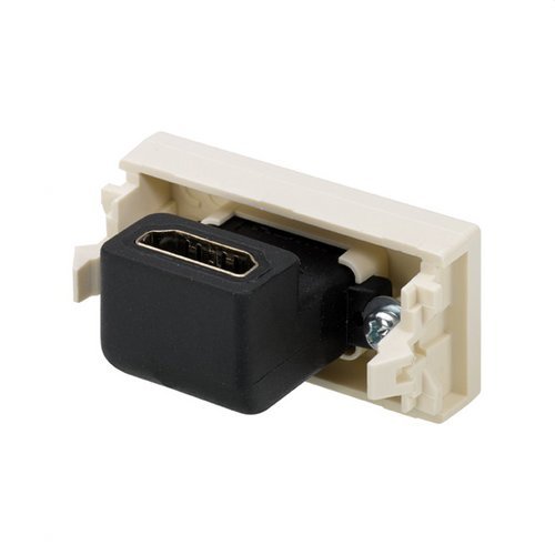 Conector SIMON 27 PLAY con tapa HDMI con módulo estrecho marfil