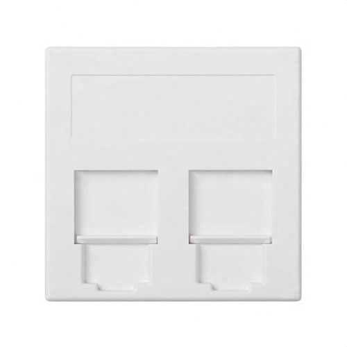 Placa V&D plana CG SIMON 500 CIMA con 2 conectores AMP/BR/SY/KR/BE blanco