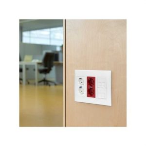 Placa V&D plana CG SIMON 500 CIMA con 2 conectores AMP/BR/SY/KR/BE blanco
