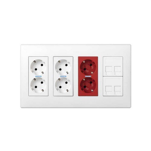 Caja superficie SIMON 500 CIMA con 4 módulos blanco