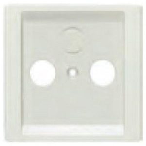 Placa central para toma TV-FM/SAT Delta style en blanco toma tierra