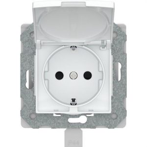 Base Schuko emborne rápido IP44 serie Viva en blanco