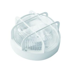 Aplique redondo 100W E27 rejilla polipropileno blanco