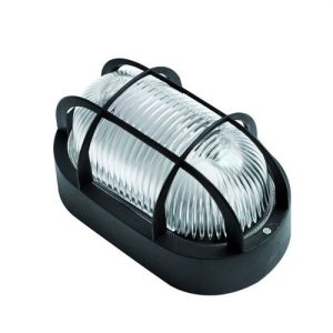 Aplique estanco oval 60W E27 negro
