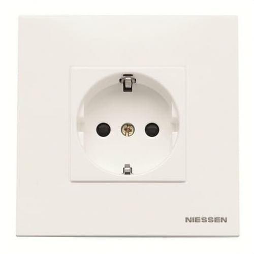 Base de enchufe 2P+T lateral Schuko completa Zenit blanco