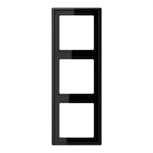 Marco triple 81x223mm LS 990 duroplástico brillante negro para montaje horizontal o vertical