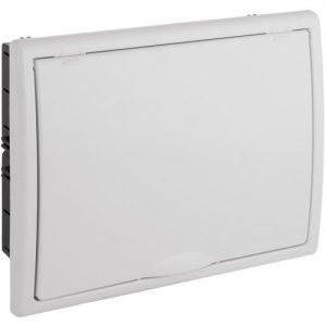 Caja de distribución de empotrar de 12 elementos 277x220x72mm marco y puerta blancos