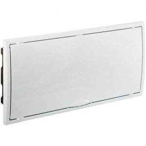 Caja de distribución de empotrar de 16 elementos + 4 precintables 450x222x72mm marco y puerta blancos