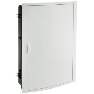 Caja de distribución de empotrar de 30 elementos + 4 precintables 3 filas 360x526x86mm marco y puerta blancos