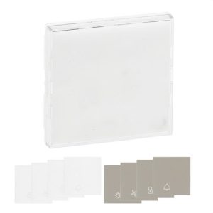 Tecla Niloé Step con portaetiquetas para interruptor y conmutador , blanco mate
