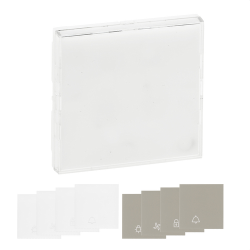 Tecla Niloé Step con portaetiquetas para interruptor y conmutador , blanco mate