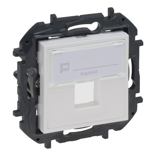 Adaptador individual para conectores RJ45 tipo keystone Niloé Step blanco mate